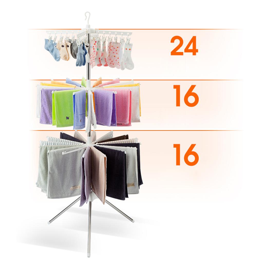 Baby Clothing Drying Rack - 3-stufiger faltbarer Wäscheständer aus Edelstahl, freistehender