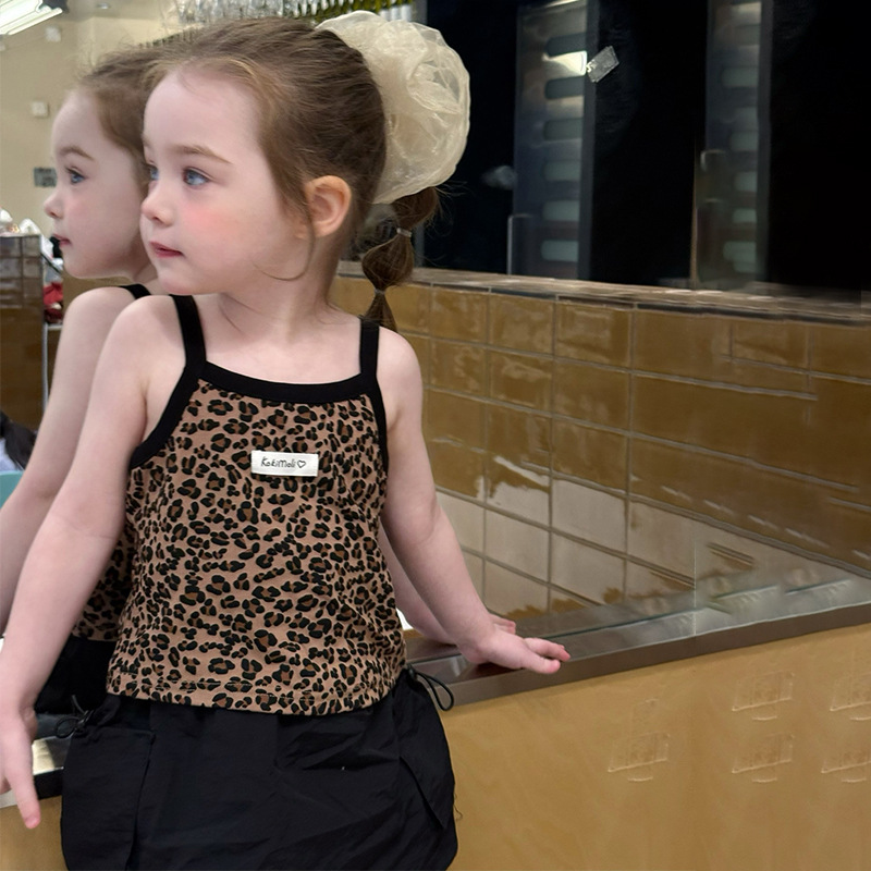 Baby Clothing Boutique - Boutique 2026 Sommer Neue Kinderkleidung Leoparden-Weste