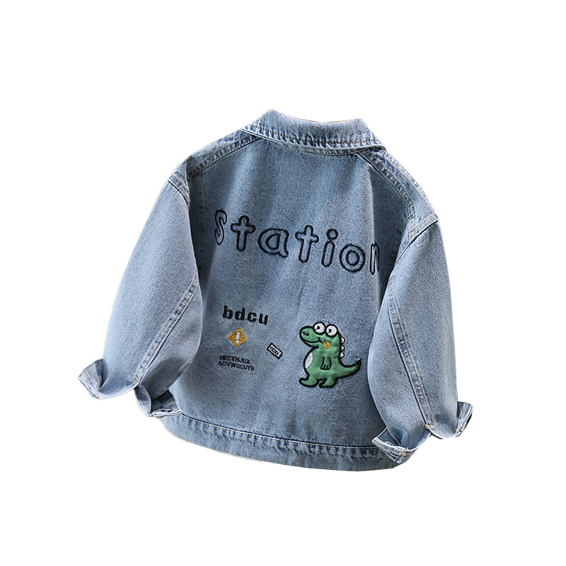 Baby Clothing Boy - Niedlicher Stil Baby-Kind-Jeansjacke mit Dinosaurier für