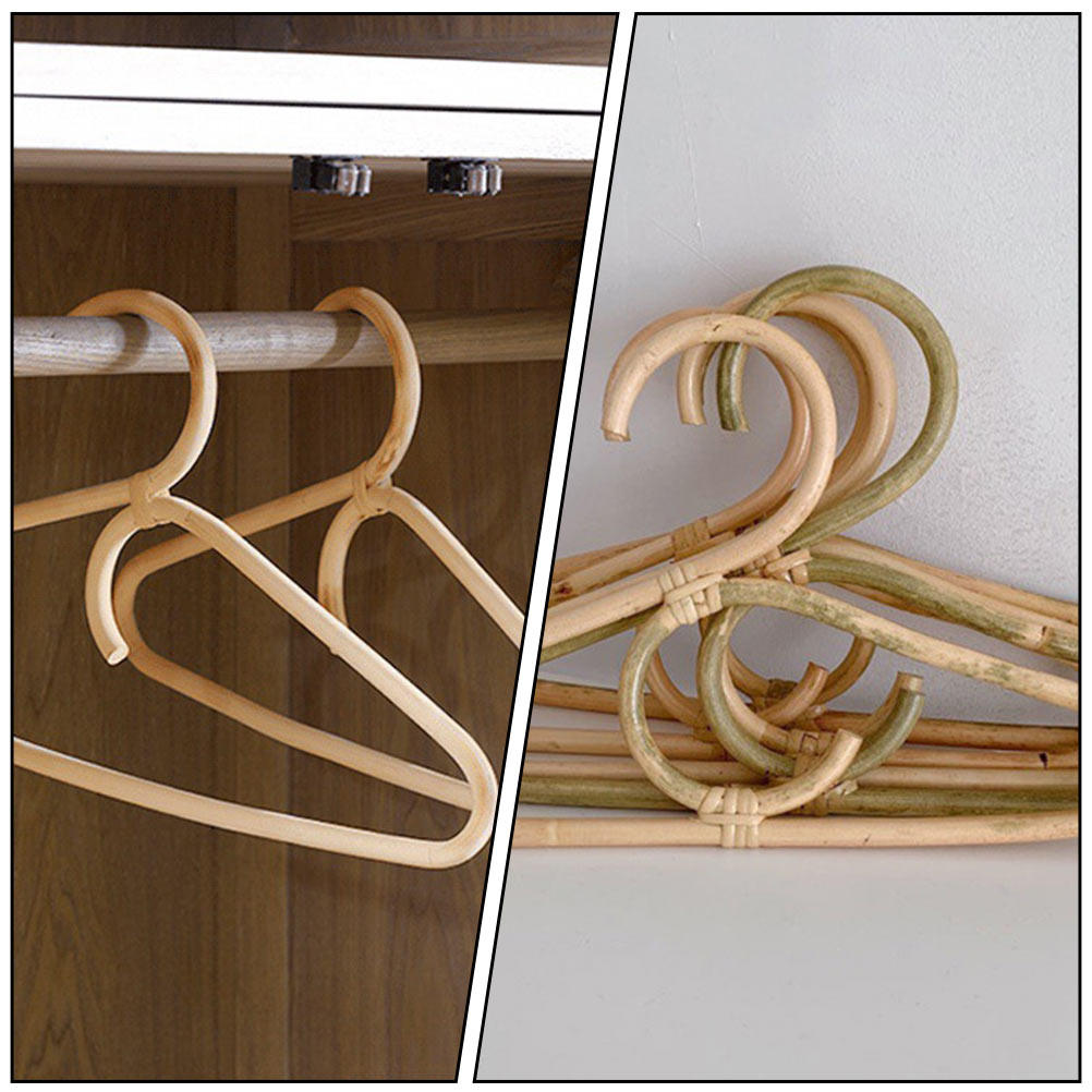 Baby Clothing Drying Rack - 1 Stück Rattan-Kinderkleiderbügel, Standardgröße, Doppelhaken, Babykleidertrockenständer,