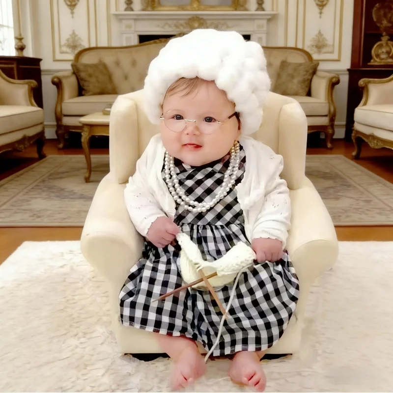 Baby Clothing Newborn - Neugeborenen-Fotografie-Requisiten: Oma-Outfit für Babymädchen, Opa-Kostüm für