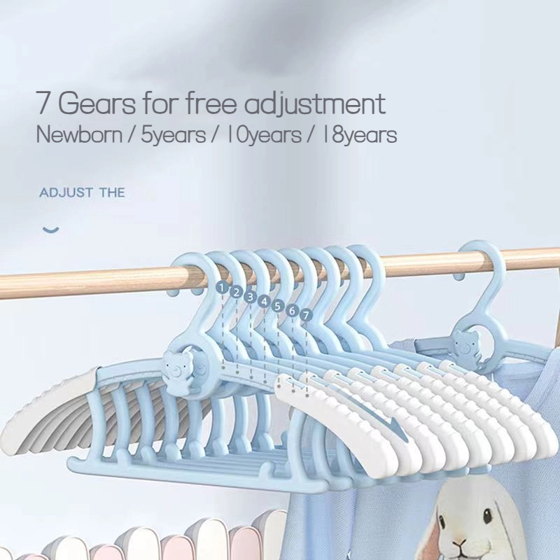 Baby Clothing Drying Rack - Neue 10-teilige Baby-Kleiderbügel, ausziehbar, rutschfest, Kinderkleiderbügel,